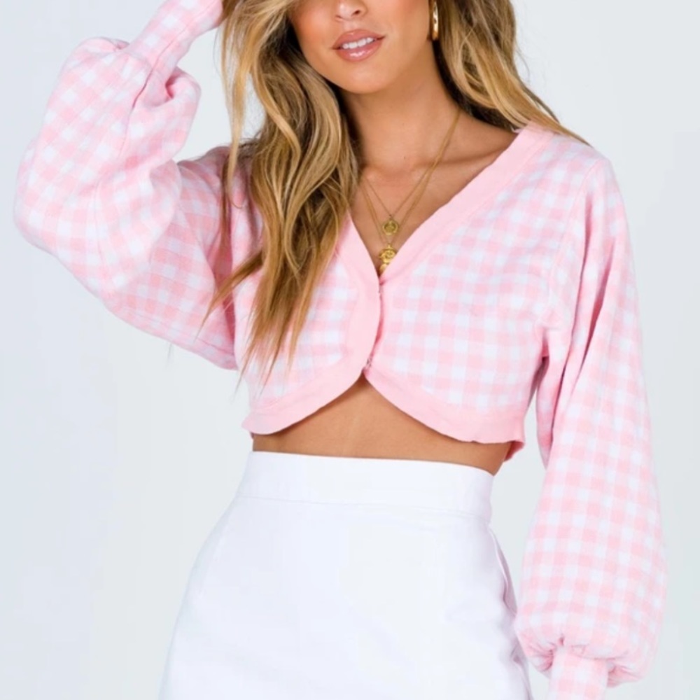 Princess Polly Rosalie Cropped Cardigan Pink